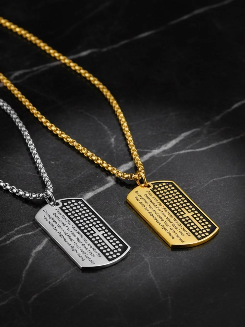 ainless Steel Gold‎ or Silver Tone Inspirational Quote Pendant Necklace